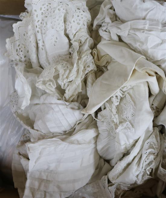 A group of linen and lace